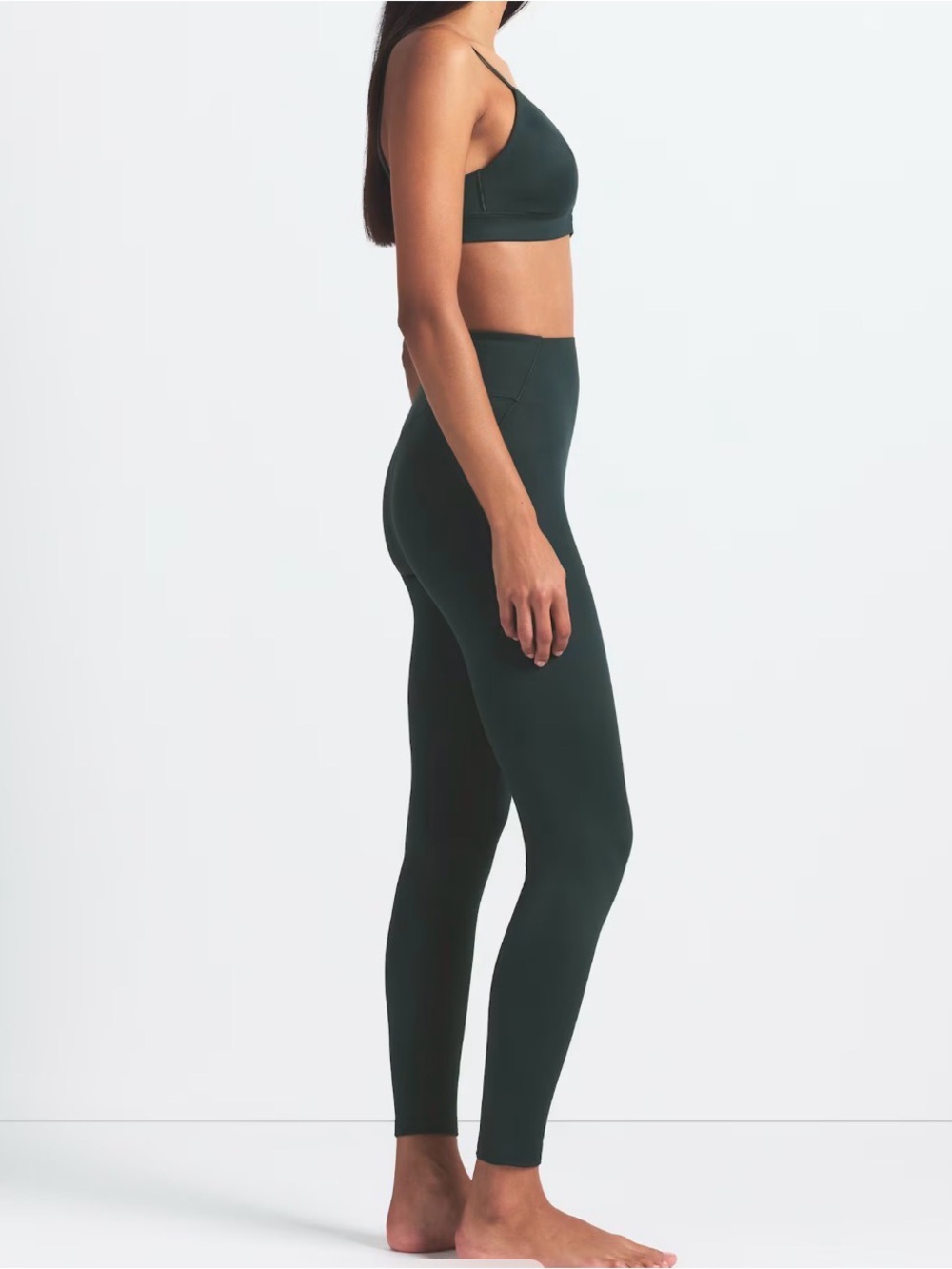 Nike x SKIMS Shine High-Waisted Bonded 26" Leggings Dark Teal Large - Picture 4 of 10